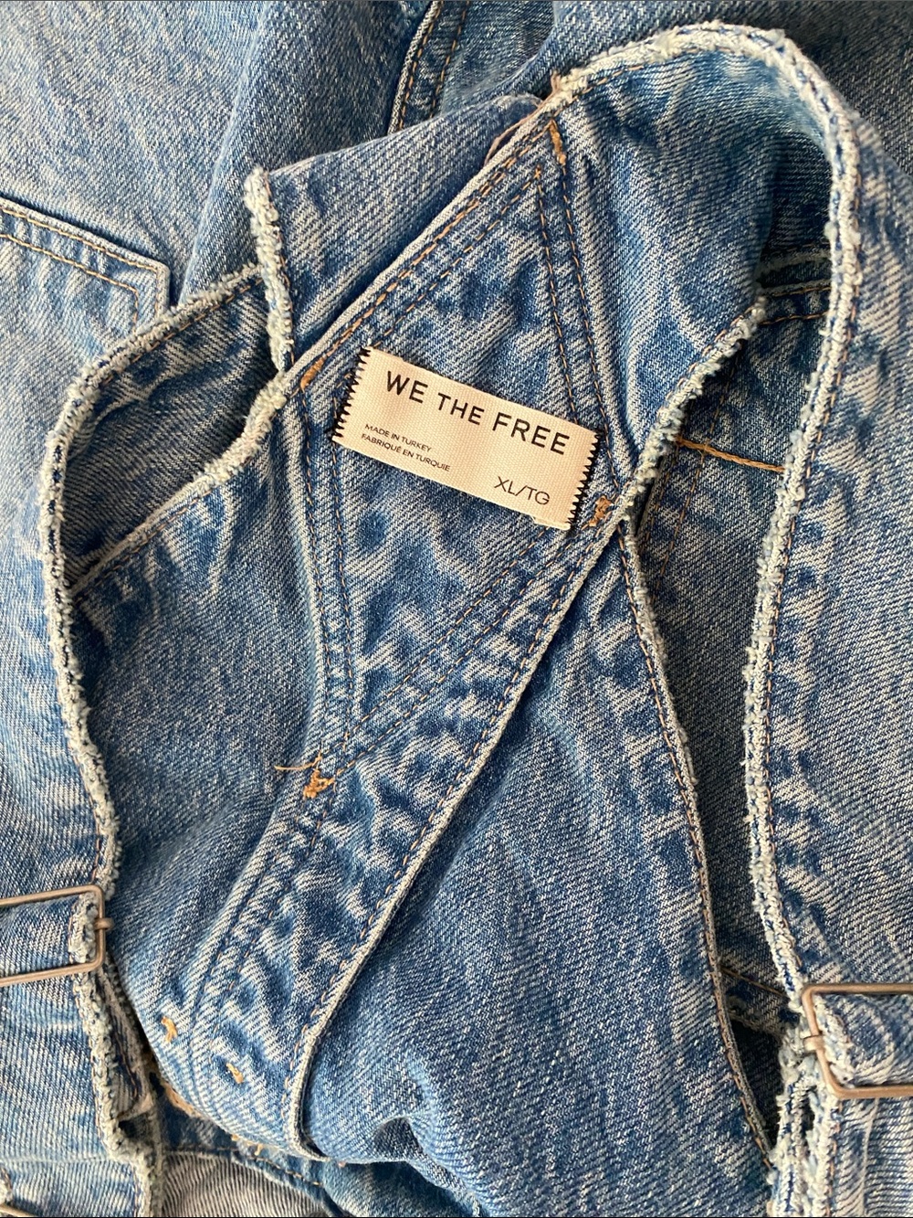 Free People Light Blue Wide-Leg Denim Overalls - Picture 5 of 6